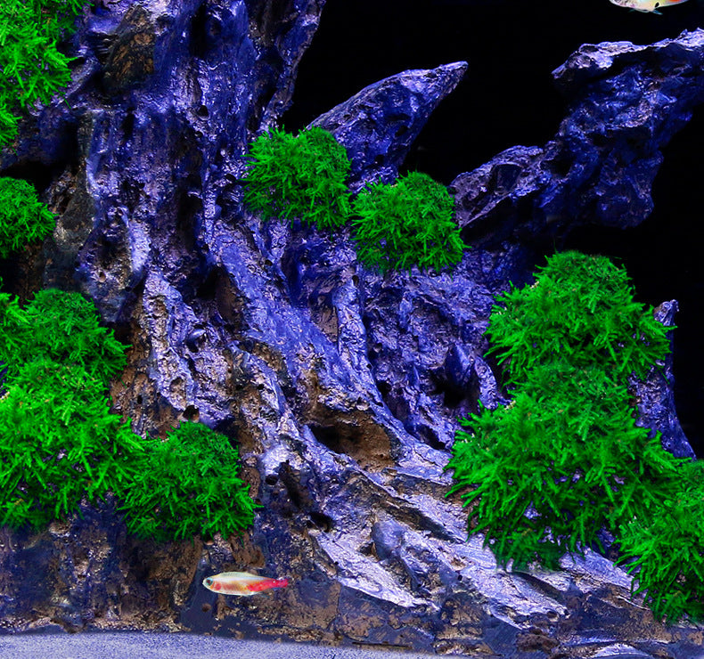 Aquarium Rockery Landscape with Green Dragon Stone and LED Waterfall